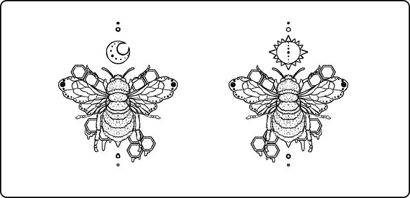 Bee Tattoo Symmetrical Design